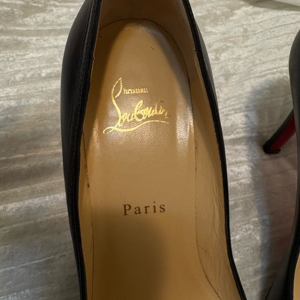Christian Louboutin Black Heels with Red Soles - Picture 2 of 10